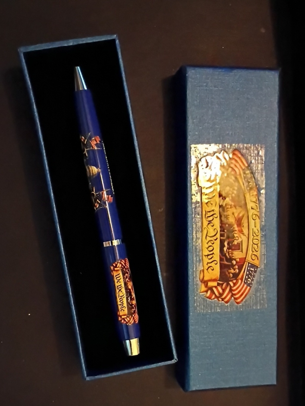 Blue 'We the People' Decorative Ballpoint Pen - Home Art Gift